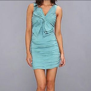 BCBGMaxAzria Aqua Bow Cocktail Dress